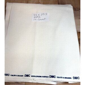 DMC Needlework Aida Fabric 14 Count 44" X 29.5" White Cross Stitch Cloth